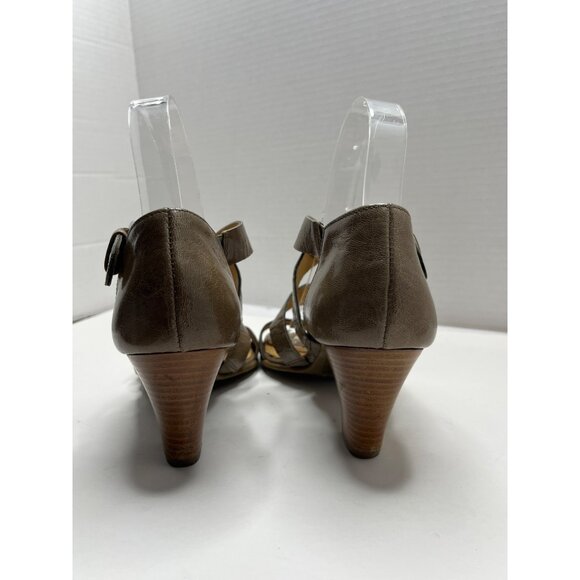 Paul Green Brown Taupe Strappy Open‎ Toe Buckle Sandal Size 5/ US 7.5 - Picture 5 of 8